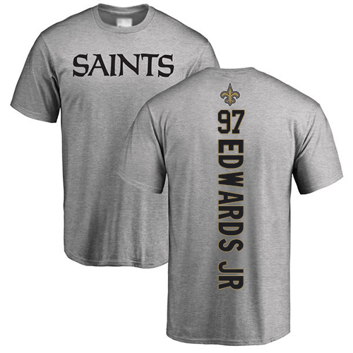 Men New Orleans Saints Ash Mario Edwards Jr Backer NFL Football #97 T Shirt->youth nfl jersey->Youth Jersey